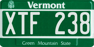 VT license plate XTF238