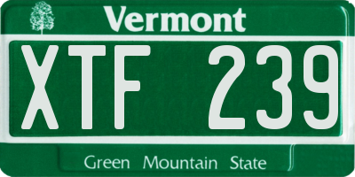 VT license plate XTF239