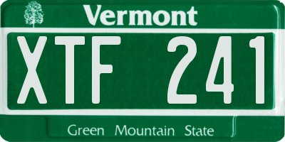 VT license plate XTF241