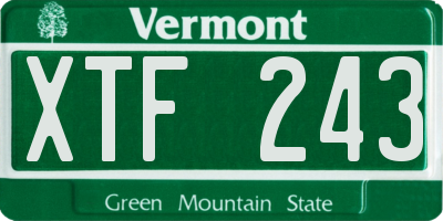 VT license plate XTF243