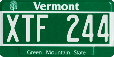 VT license plate XTF244