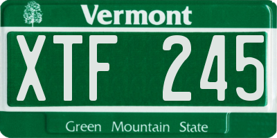 VT license plate XTF245