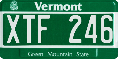 VT license plate XTF246