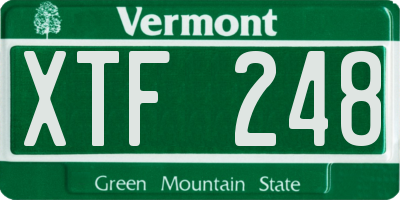 VT license plate XTF248