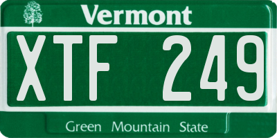 VT license plate XTF249