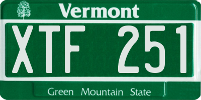 VT license plate XTF251