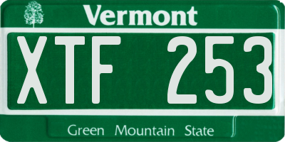 VT license plate XTF253