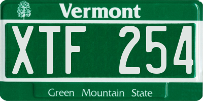 VT license plate XTF254