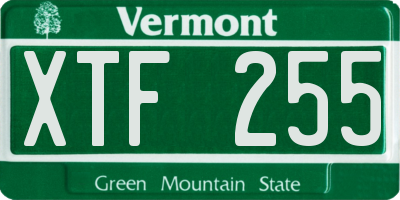 VT license plate XTF255