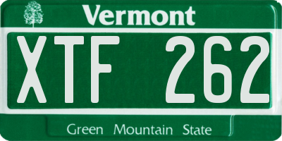 VT license plate XTF262
