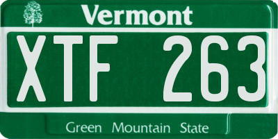 VT license plate XTF263
