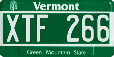 VT license plate XTF266