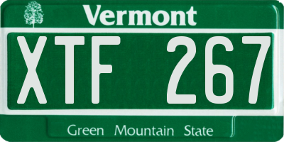 VT license plate XTF267