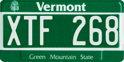 VT license plate XTF268