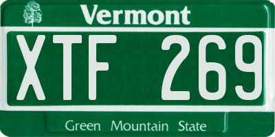 VT license plate XTF269