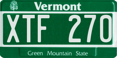 VT license plate XTF270