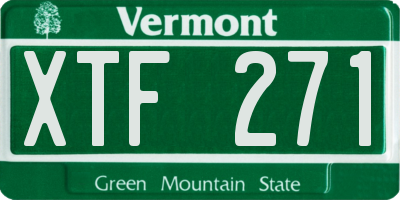 VT license plate XTF271