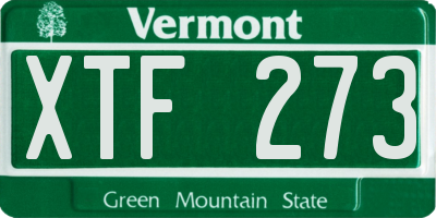 VT license plate XTF273