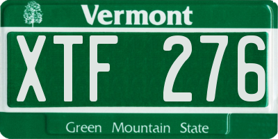 VT license plate XTF276