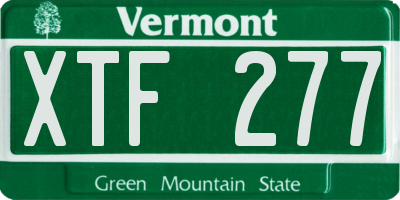VT license plate XTF277