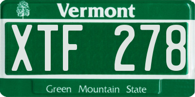 VT license plate XTF278