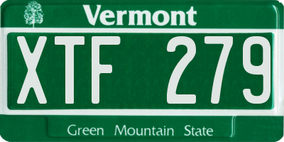 VT license plate XTF279