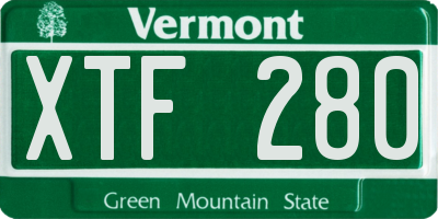 VT license plate XTF280