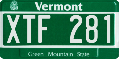 VT license plate XTF281