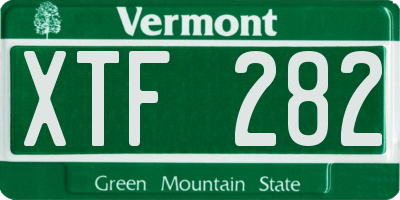 VT license plate XTF282