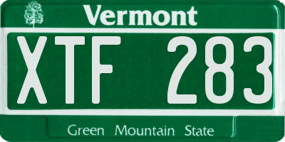 VT license plate XTF283