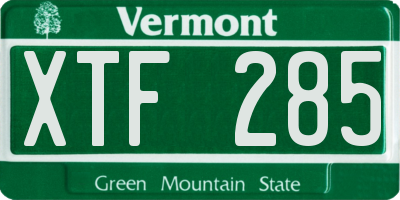 VT license plate XTF285