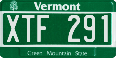 VT license plate XTF291