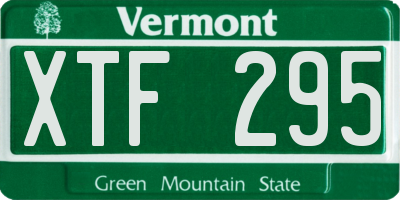 VT license plate XTF295