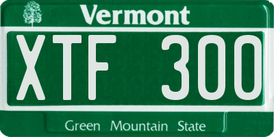 VT license plate XTF300