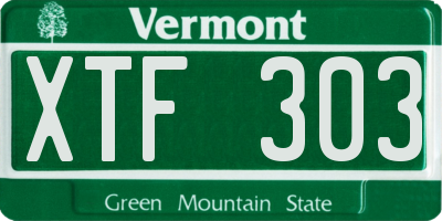 VT license plate XTF303