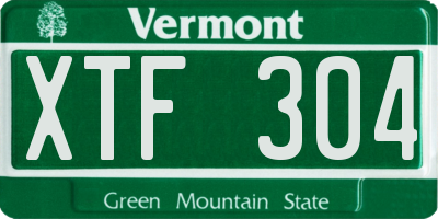VT license plate XTF304