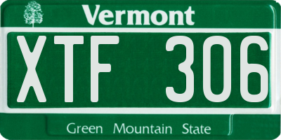 VT license plate XTF306