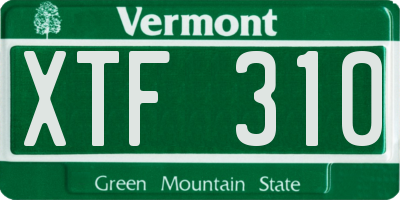 VT license plate XTF310