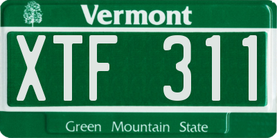 VT license plate XTF311