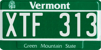VT license plate XTF313