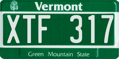 VT license plate XTF317