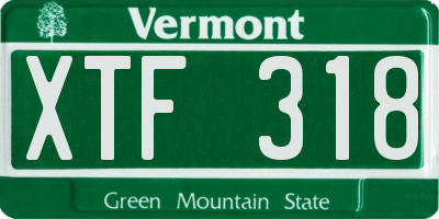 VT license plate XTF318