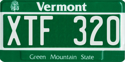 VT license plate XTF320