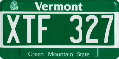 VT license plate XTF327