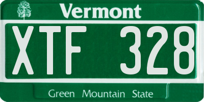 VT license plate XTF328