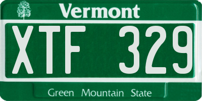 VT license plate XTF329