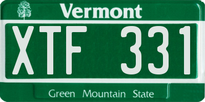 VT license plate XTF331