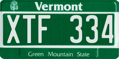 VT license plate XTF334