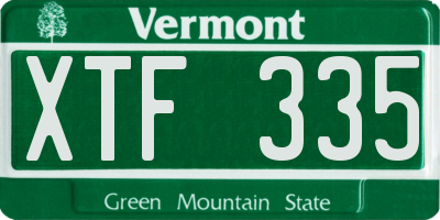 VT license plate XTF335