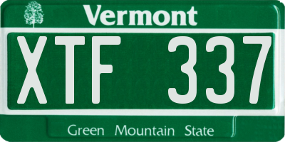 VT license plate XTF337